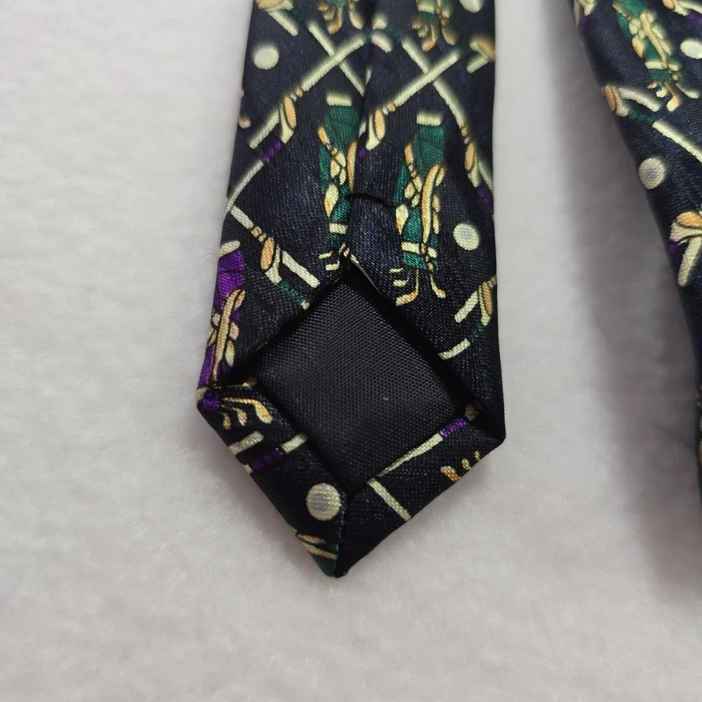 Beverly Hills Polo‎ Club Golf Bag Mens Neck Tie Purple Green Sport Ball Dress